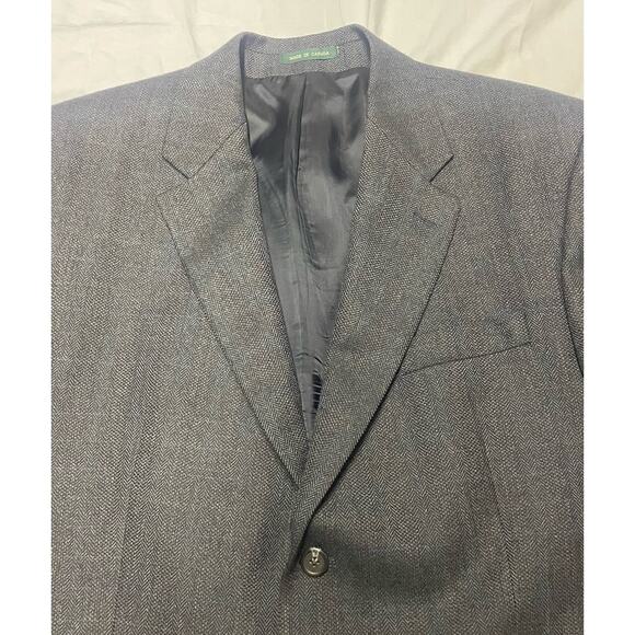 Ralph Lauren Blazer Jacket 100% Wool Lane Men's Size 44S Two Button Dark Gray - Picture 9 of 16